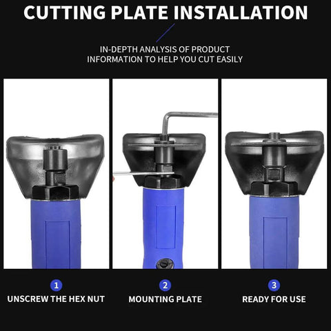 Steps for Cutting Plate Installation on 3 Inch Air Cut Off Tool Kit With Five 3 Inch Cutting Discs, Pneumatic Metal Sheet Cutter