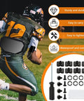 Eight Sets Heavy Duty Football Backplate Screws Chicago Screws Rig With Nuts Washers Driver For Youth Adult Shoulder Pads in use.