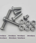 84 Piece M6 Hex Socket Bolts And Nuts Set Stainless Steel 304 Hardware Kit With Bolts in various sizes and 42 nuts.