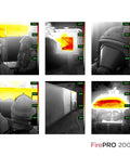 Handheld Thermal Imaging Camera With 200x150 Resolution And Built In LED Flashlight See Through Smoke And Detect Hot Spots Fast 25 Hz Temperature Imaging For Firefighters And Emergency Responders Go To Gear For The Crew displaying thermal images of fire scenes.