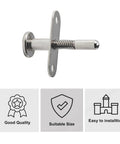 Dead Simple Spring Loaded Plunger Latches 2 Pack Rock Solid Stainless Steel Quick Release Cabinet Door Heavy Duty Hardware Rust Proof Furniture And Bed Locking Clamps side view of plunger latch with spring mechanism