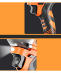 Close-up of handle and trigger of Brushless Cordless Impact Wrench High Torque Heavy Electric Power Tool for Car Truck Home Repair.