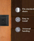 Front Door Deadbolt With SmartKey Rekey Technology And Microban Protection In Matte Black, easy install, fits standard doors