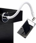 Inspection Mirror Tool With 360 Degree Swivel Adjustable Head And Telescoping Stick For Tight Spaces attached to a metal surface