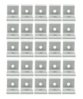 Built Tough Inner Corner Brackets 25 Pack For 15 Series Aluminum Extrusion 90 Degree Angle T Slot Frame Connector Hardware For Rock Solid Diy Builds And Fast Assembly Jobs, silver aluminum connectors arranged in grid.