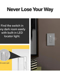 Smooth 450W Tri Color Rocker Dimmer Switch For Led And Cfl Bulbs 3 Way Dual Location Control with LED locator light.