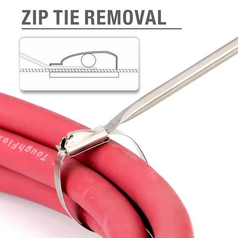 Metal Zip Tie Gun For Stainless Steel Cable Ties, No Fuss One Squeeze Tensioning And Cutting Tool removing zip tie from cables