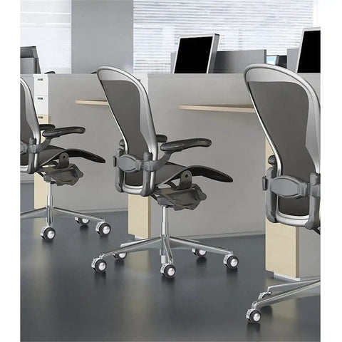 Rock Solid Four Pack Office Chair Casters Featuring Silent Rubber Wheels And Bulletproof Zinc Alloy Bases For Butter Smooth Rolling On Hardwood And Carpet Floors Guaranteed M8 Stem Thread on office chairs in workspace.