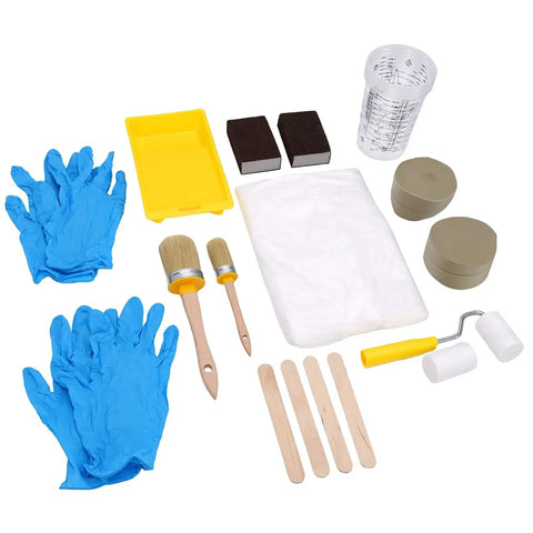 Sweet Kick Ass DIY Painting Set Includes Two Precision Round Brushes And Two Mini Foam Rollers With Metal Frame Tray Liner four cups gloves sponges
