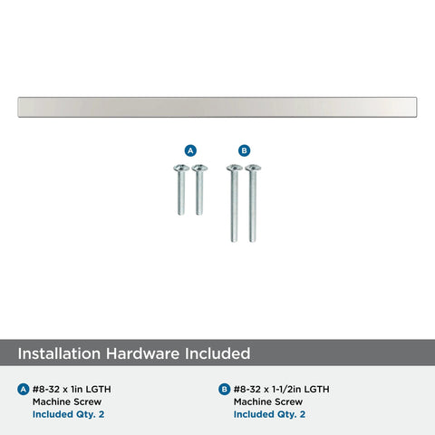 Cyprus Six And Five Sixteenths Inch Center To Center Polished Chrome Cabinet Pull with included screws for installation