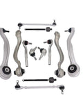 12 Piece Control Arm Kit With Ball Joint And Bushing Stabilizer Links And Tie Rods For E Class W212 2009 2016 Replacement Upgrade Beefed Up Performance, full kit view
