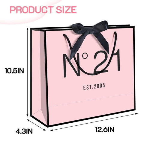 Pink 13 Inch Birthday Gift Bag Set With Card Envelope Ribbon Bow And Tissue Paper For Women And Girls Handles Includes Greeting Card Milestones