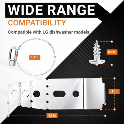 Dishwasher Mounting Brackets Kit With Easy Install Guide For Top And Side Mounting Replacement Parts PS3525525 AH3525525 AP4438292 dimensions