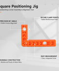 3 Inch Square Positioning Jig Boasts Dead Nuts Accurate 90 Degree Alignment For Cabinet Buildouts Woodworking Corner Clamps Diy No Fuss Assembly Projects Orange Tool with precise angle and durable construction.