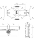 Heavy Duty Square Gate Hinges With Adjustable Tension For Self Closing Pool And Yard Gates Black Metal Pair technical drawing dimensions