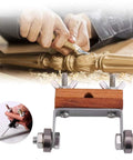 Heavy Duty Chisel Sharpening Guide Rock Solid Honing Jig Offering Dead Simple Angle Tweaks For Woodworking Blades shown in use on a carving project.