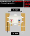 Washing Machine Outlet Box With Center Drain, Push To Connect Inlet One Half Inch, Outlet Three Quarter Inch Male Thread, Brass Ball Valves