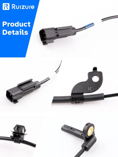 High Quality Heavy Duty Front Abs Wheel Speed Sensor Pair For Mitsubishi Lancer Outlander 2007 Through 2017 connectors and wiring.
