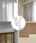 Clear Plastic Valance Clips 2 Inch Universal Window Blind Holders 5 Pack shown securing various window blinds without damage.