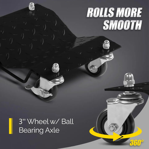Heavy Duty Car Dolly Set Of Four With Six Thousand Pound Capacity And Three Sixty Degree Swivel Wheels Built Different For Hassle Free Vehicle Rolling And Zero Sweat Garage Moving Essentials In Black