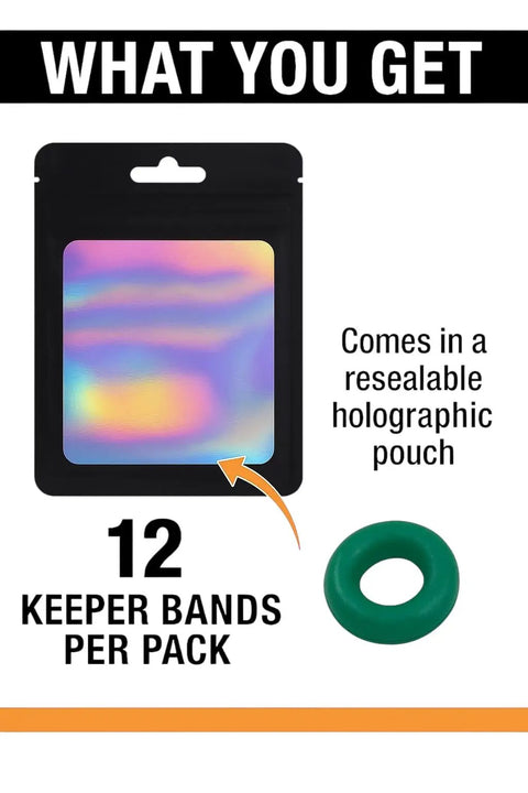 Surcingle Replacement Rubber Rings for Horse Blankets, Durable No Slip Fastening, holographic pouch, 12 green rings shown