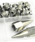 One Stop Grease Fitting Kit With Assorted Nozzles And Grease Gun Attachments For Bearings And Recessed Fittings in plastic case
