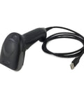 Voyager XP 1470G Handheld Corded Barcode Scanner 2D 1D PDF Postal Includes Stand And USB Cable, shown with cable