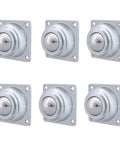 Six Pack 1-1/2 Inch Roller Ball Transfer Bearings With Swivel Caster Rollers, Beefed Up Hard Chrome Steel Balls, 360 Degree Rotation, Heavy Duty For Conveyors, Roller Stands, Transfer Equipment And Transmission Systems.