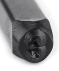 Close-up of a carbon steel number punch '3' from Pro Grade Metal Stamping Kit With Carbon Steel Stamps 3mm Alphabet And Number Punches Hard Case