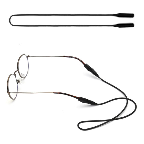 Elastic Silicone Eyeglasses Strap Holder Waterproof Glasses Retainer 2 Pack for Men Women Kids attached to eyeglasses