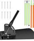 Golf Alignment Sticks Holder And Swing Trainer with foam-padded sticks, adjustable plate, and setup accessories.