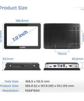 Dimensions and ports of 7 Inch Embedded Panel PC With 10 Point Capacitive Touchscreen 1024x600 Display, VESA Mount