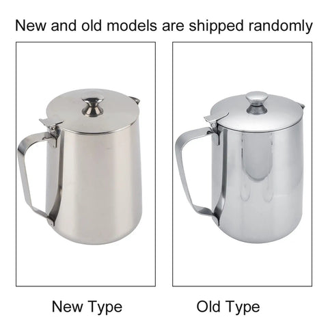 Stainless Steel Milk Frothing Pitcher With Lid And Dripless Spout 2000ml Pro Grade For Latte Art Ready Milk Steaming, new and old models