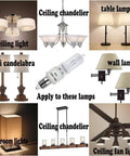 Beefy Bright High Output E11 Halogen Bulb 120V 75W T4 Mini Candelabra Base shown with compatible light fixtures.