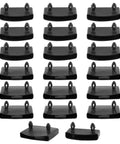 20 Piece Set Of Heavy Duty Plastic Replacement Bed Slat Caps 54X10Mm Durable Pp Retainer Clips aligned in rows for easy use.