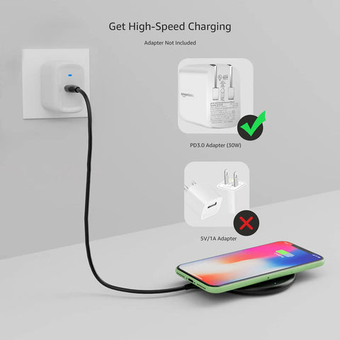 Fast Wireless Charging Pad With USB Cable For iPhone, Samsung, And LG Qi Certified 15W For LG, charging phone on pad