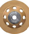 Low Vibration Diamond Cup Wheel 4.5 Inch Turbo Rim 8 Segment For Fast Material Removal And Smooth Finish bronze top view