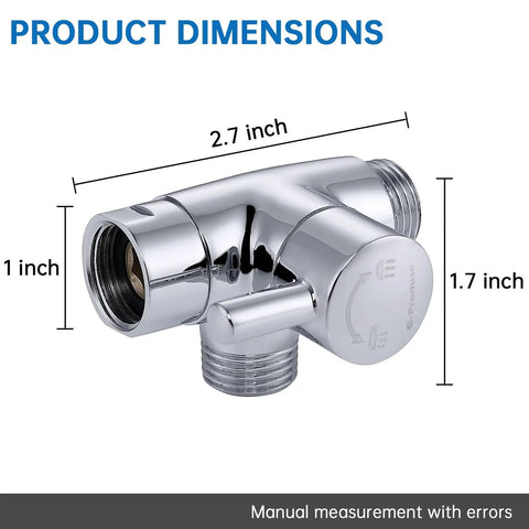 Solid Metal Shower Arm Diverter For Handheld And Fixed Shower Heads Universal Chrome Three Way Water Control Fitting dimensions