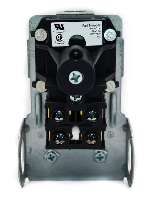 Front view of Air Compressor Pressure Switch Replacement 145 To 175 PSI 4 Port One Quarter Inch NPT Rotary Actuator Auto On Off Unloader Valve Easy Install Plug And Play For 0340199 Compatibility
