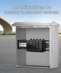 2U 19 Inch Rack Mount DIN Rail Kit Adjustable Depth 48 to 174 Millimeters Aluminum Rack Mount Bracket With 35 Millimeter DIN Rail For Industrial Media Converter Ethernet Switch Power Supply installed in an outdoor cabinet