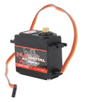 Beast Mode Heavy Duty Full Metal Gear RC Servo Motor With Digital Precision Control Delivering Lightning Fast Response For Your Next Crawler Rig Build, shown from side angle, featuring wiring and metal components.