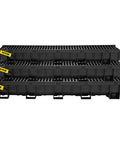 Low-Profile Trench Drain System With Plastic Grate 5.9x5.1 Inch HDPE Channel Drainage For Garden And Driveway 6 Pack stacked view