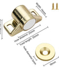Heavy Duty Magnetic Door Cabinet Catch With Strong Suction Magnet For Wardrobes And Furniture Gold Finish dimensions