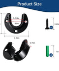 Stainless Steel Closet Rod Holders Set For 1-1/4 Inch Poles, U-Shaped Wall Mount Brackets End Supports, Anti Slip Locking Design, Durable Black Finish, 2 Pack, size chart