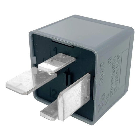 Close-up of a 4-pin SPST relay from a 2-Pack 70A 12V DC Relay for Heavy Duty Cooling Fans and Electrical Systems, compatible with Ford Escape 2013-2019.