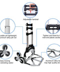 Stair Climbing Hand Truck With Aluminum Foldable Frame, 330 Lbs Ground Capacity And 155 Lbs On Steps, 11 Inch Base Plate close-up