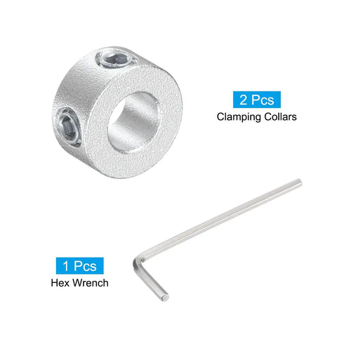 Built To Last 6mm Shaft Collar Clamp On Set, 12mm Outer Diameter, 6mm Thick Aluminum Alloy, 2 Pack With M4 Set Screws And Wrench