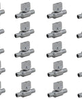One Quarter Turn Straight Stop Valve One Half Inch PEX To One Half Inch PEX Lead Free Brass Chrome Plated Pack Of Twenty