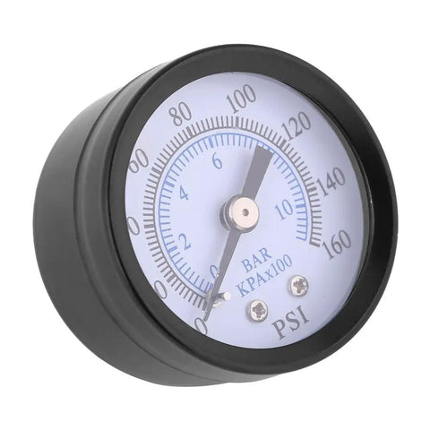 Compact Pressure Gauge With One Eighth NPT Thread, 0 To 160 Psi And 0 To 10 Bar, Mini Meter For Fuel Air Oil And Water, Dual Scale