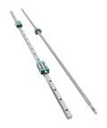 CNC Ball Screw And Linear Rail Kit With SFU1605 1200mm Set Two HGR20 Rails, chrome finish for DIY CNC machines.